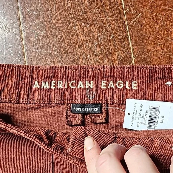 NWT AE sz 6 brown corduroy skirt. Super hi-rise a-line - Picture 5 of 8